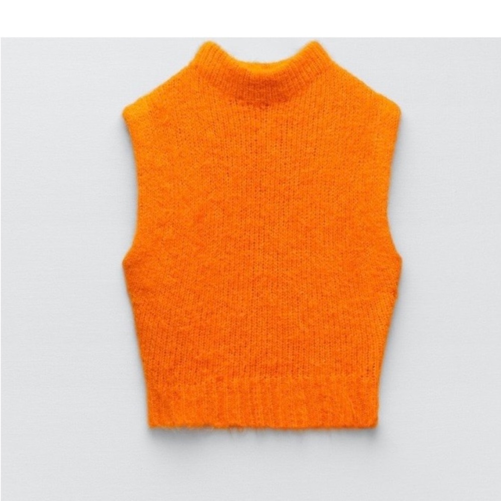 Zara Bold Orange Knit Top